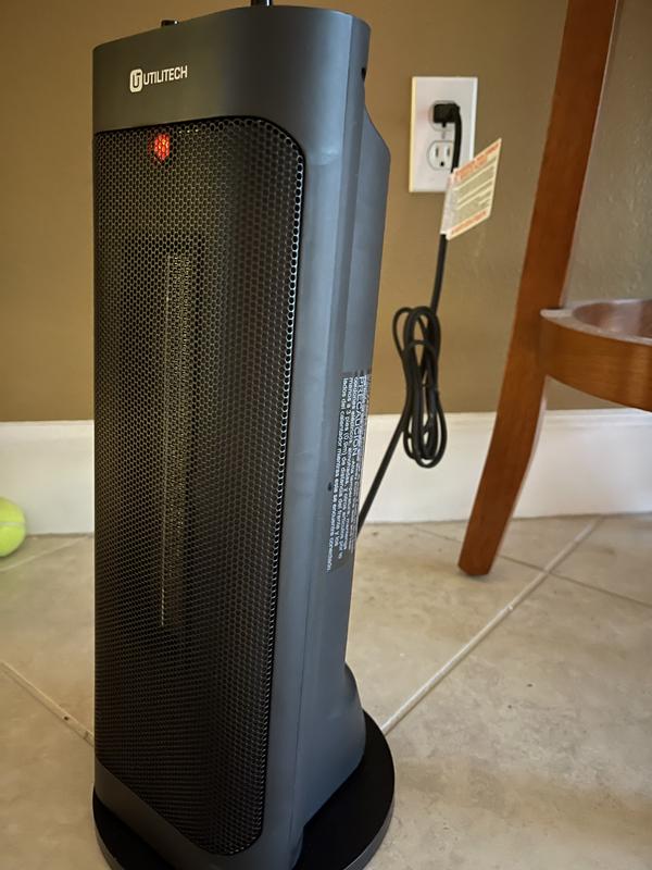 Utilitech Up to 1500-Watt Ceramic Tower Indoor Electric Space Heater with  Thermostat at Lowes.com
