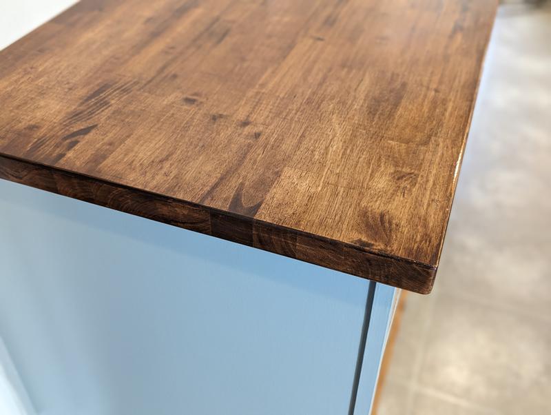 allen + roth 96-in x 25-in x 1.5-in Natural Straight Butcher Block Hevea  Countertop in the Kitchen Countertops department at