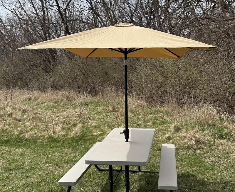 Sun-Ray 6.25-ft Steel Green Market Patio Umbrella 201006HGREC at Lowes.com