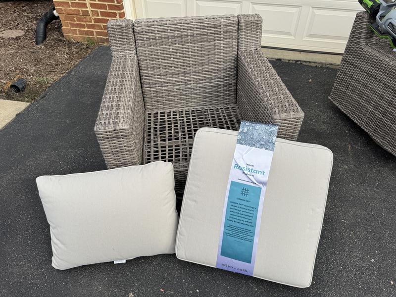 allen + roth Miles Park Set of 2 Woven Tan Steel Frame Swivel rocker ...