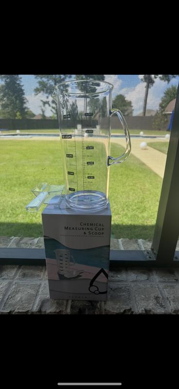  1 lb Pool DE Clear Measuring Scoop Cup for Dry Filter Media  Powder, Liquid Chem. : Patio, Lawn & Garden