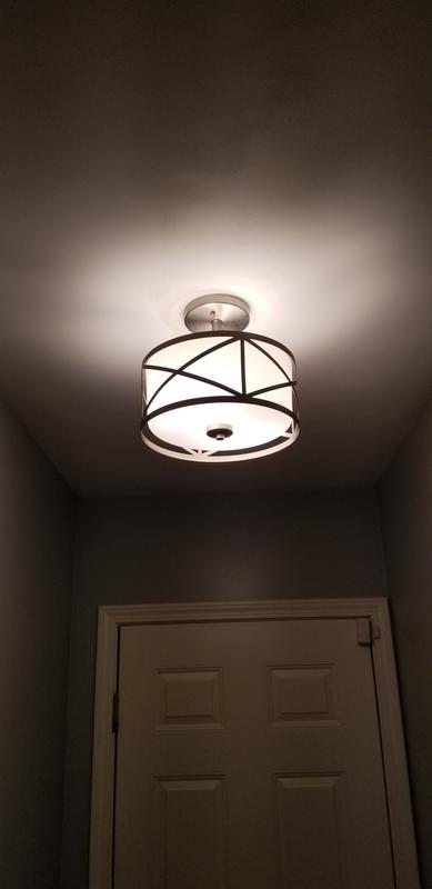 Kichler Edenbrook 11.38-in Brushed Nickel Modern/Contemporary Incandescent Semi-flush Mount Light