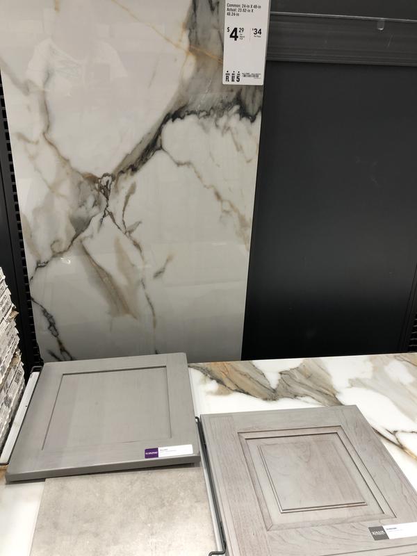 Calacatta Aurous Polished 24-in x 48-in Polished Porcelain Marble Look Floor and Wall Tile (7.75-sq ft/ Piece)
