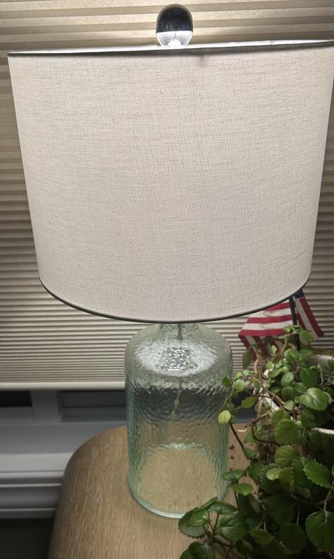 Hastings Home 8-in Blue LED On/Off Switch Table Lamp with Fabric Shade ...