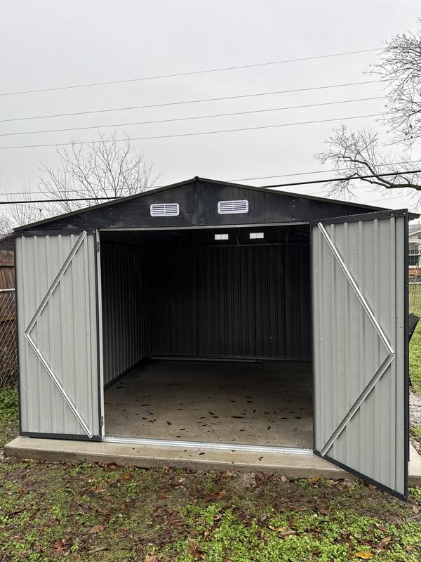 AOXUN 10-ft x 10-ft Economy Series Galvanized Steel Storage Shed