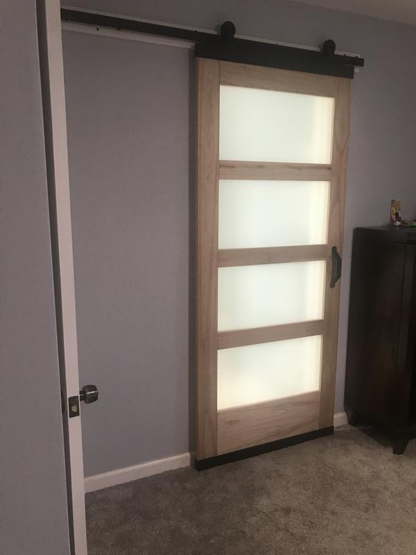 JELD-WEN 36-in x 80-in Unfinished K-frame Frosted Glass Unfinished