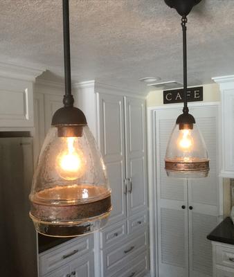 Portfolio h clear glass bell pendant light shade discount