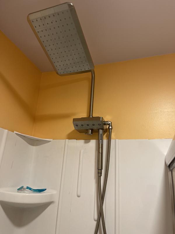 PULSE Brushed Nickel 12-in Shower Faucet Bar System with 3-way Diverter ...
