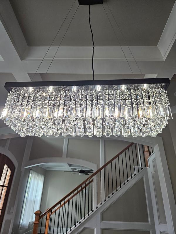 Antoine Sputnik Black Linear Chandelier For Dining Room 16-Light ...