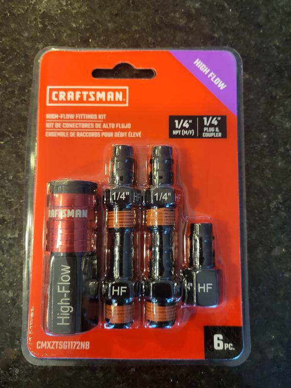 CRAFTSMAN 6-pc High-flow Fittings Kit in the Air Compressor Fittings ...