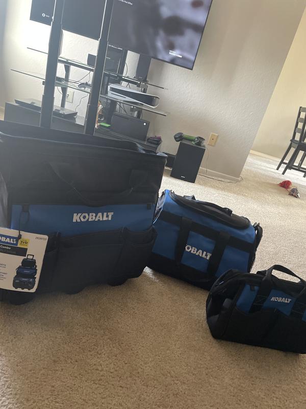 Kobalt Blue Black Polyester 18-in Rolling Tool Bag in the Tool Bags  department at