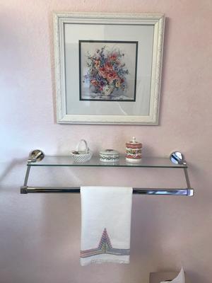 Organize It All Chrome 1-Tier Glass Wall Mount Bathroom Shelf (22.25-in x  4.5-in x 4.75-in) in the Bathroom Shelves department at