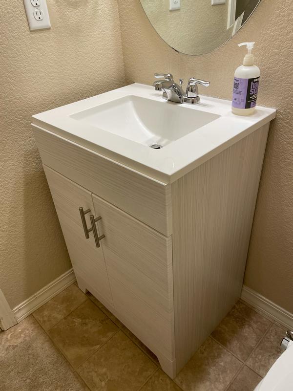 Style Selections Tierra 24.5-in White Single Sink Bathroom Vanity with White Cultured Marble Top