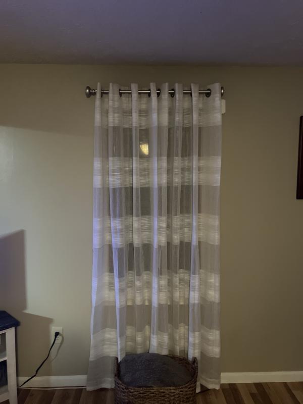 allen + roth 84-in Tan Plaid Light filtering Standard lined Grommet ...