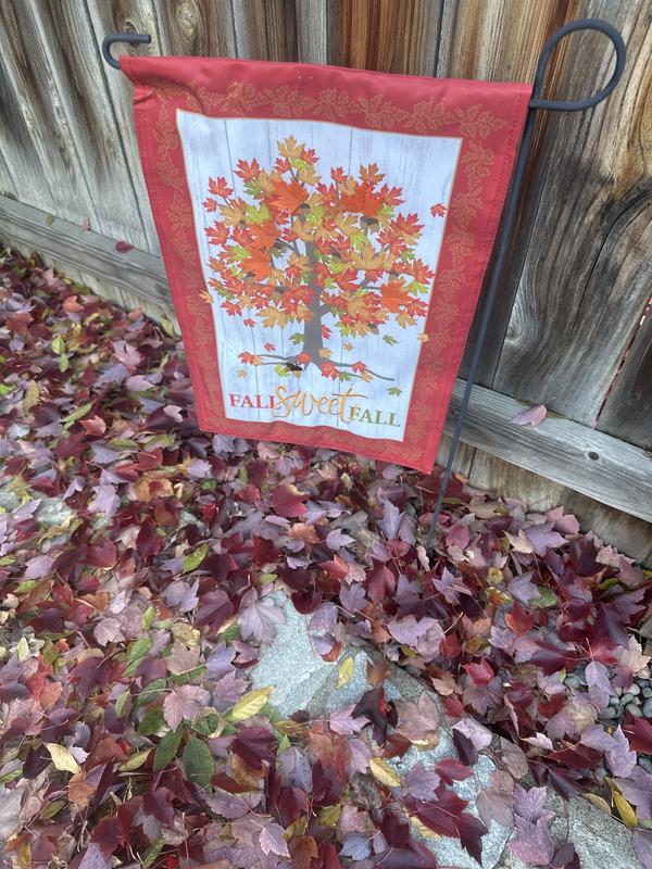 Style Selections 1-ft W x 1.5-ft H Fall Embroidered Garden Flag ...