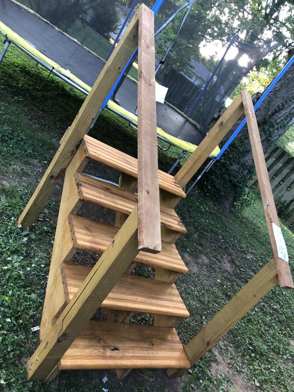 Severe Weather 6-Steps Pressure Treated Pine Wood Outdoor Stair Stringer in  the Outdoor Stair Stringers department at