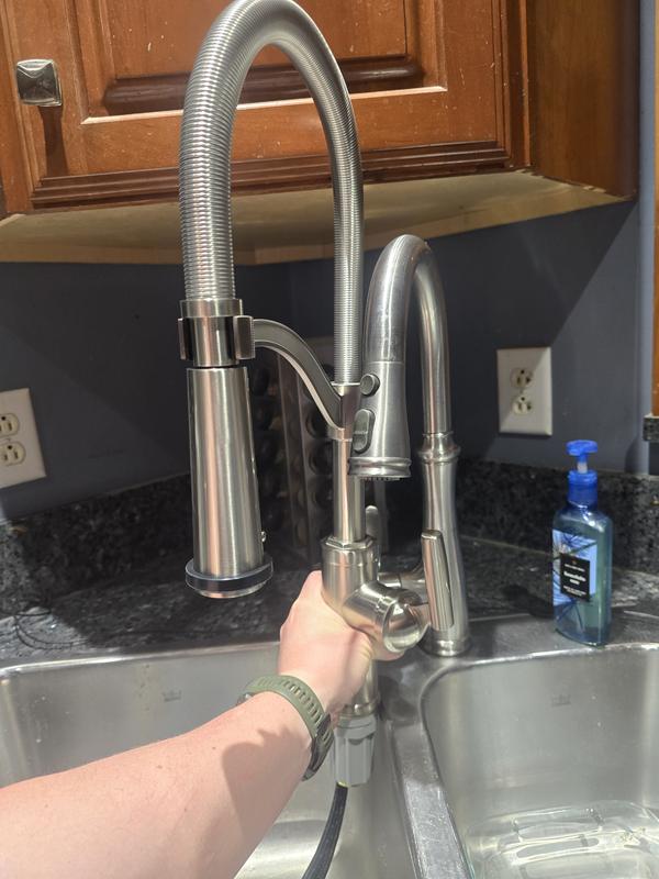allen + roth Talbert Matte Black Single Handle Kitchen Faucet with ...