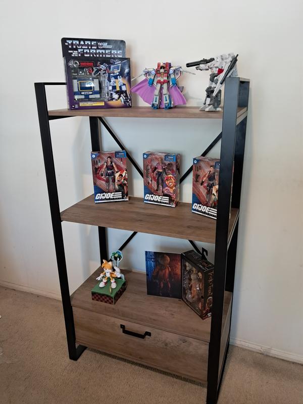 allen + roth Brown Metal 4-Shelf Bookcase (36-in W x 54-in H x 14-in D ...