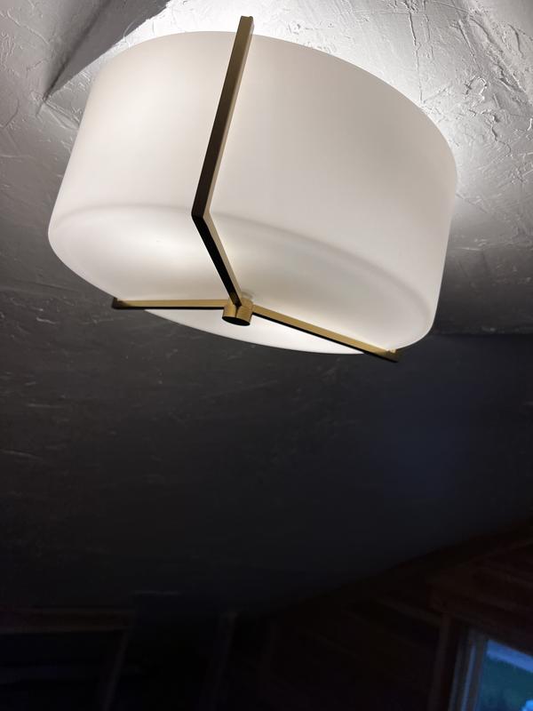 allen + roth Fowler 2 -Light 13.25-in Brushed Nickel Semi Flush Mount ...