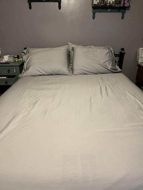 allen + roth Queen 800 -Thread Count Cotton polyester blend Gray Bed ...