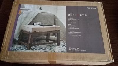 allen + roth Casual Antique Natural wood Ottoman in the Ottomans ...