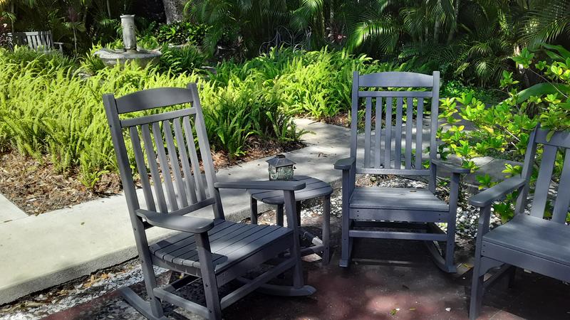 Trex Outdoor Furniture Seaport Charcoal Black HDPE Frame Rocking