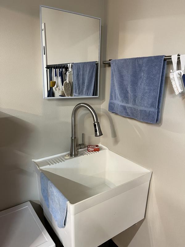Project Source 16.13-in x 20.13-in Rectangle Surface/Recessed Mirrored Medicine Cabinet Project Source 16.13-in x 20.13-in Rectangle Surface/Recessed Mirrored Medicine Cabinet