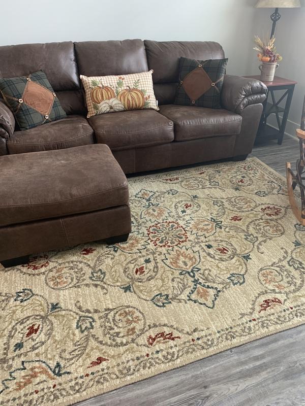 Style Selections Margaery 5 x 8 Ivory Indoor Floral/Botanical Area Rug ...