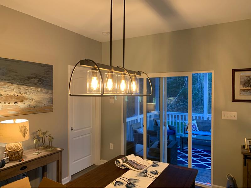 LUX シャルル フレジェ Quoizel Dover 4-Light Brushed Nickel Industrial Chandelier