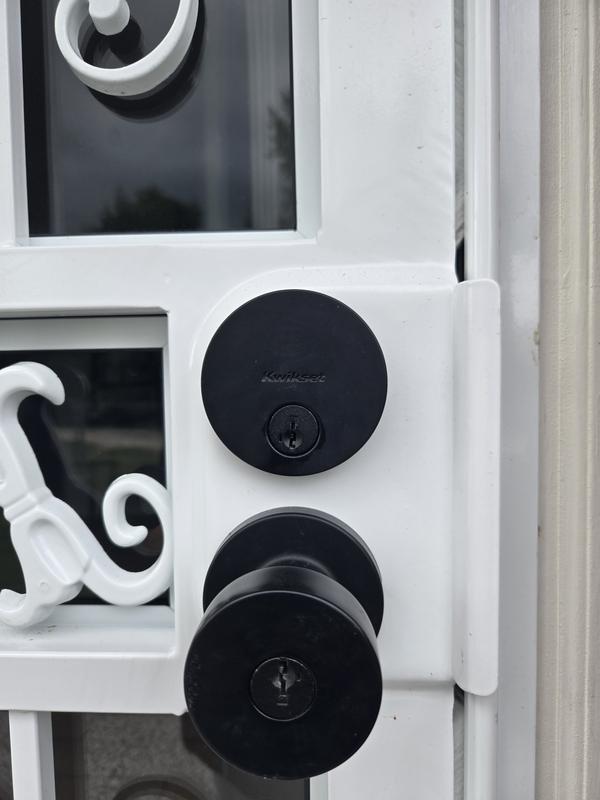 Kwikset Pismo Keyed Entry Knob And Single Cylinder Deadbolt Combo Pack Featuring Smartkey Security In Matte Black 991psk Sqt 514 Smt Cp K4