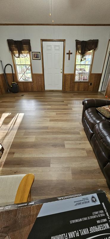 STAINMASTER (Sample) Vernon Hickory Waterproof Wood Look Interlocking Luxury Vinyl Plank STAINMASTER (Sample) Vernon Hickory Waterproof Wood Look Interlocking Luxury Vinyl Plank