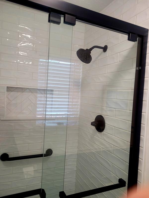 DreamLine Duet 56-60 In. W X 72 In. H Semi-Frameless Bypass Sliding Shower Door In Chrome, SHDR-1260728-01