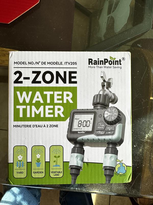 RainPoint 2 Output Port Adjustable Digital hose end timer in the Hose ...