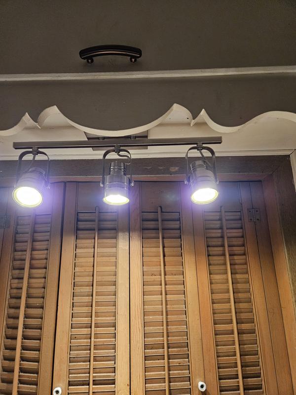 allen + roth Cadigan 17.75-in 3-Light Satin Nickel dimmable Integrated ...