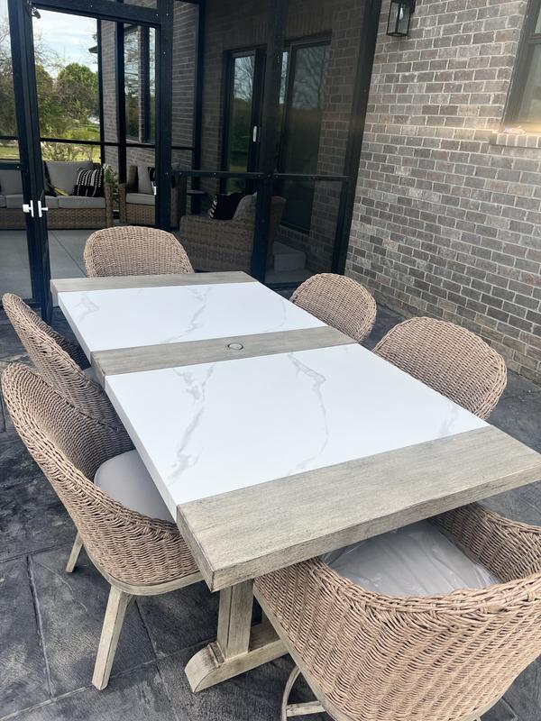 allen + roth Riverpointe Rectangle Outdoor Dining 39.96-in W x 77.95-in ...