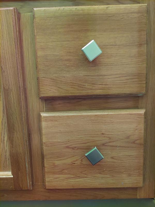 allen + roth Camren 1-1/4-in Satin Nickel Square Traditional