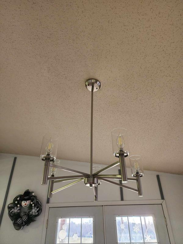 Progress Lighting Roxobel 5-Light Brushed Nickel Modern/Contemporary Chandelier