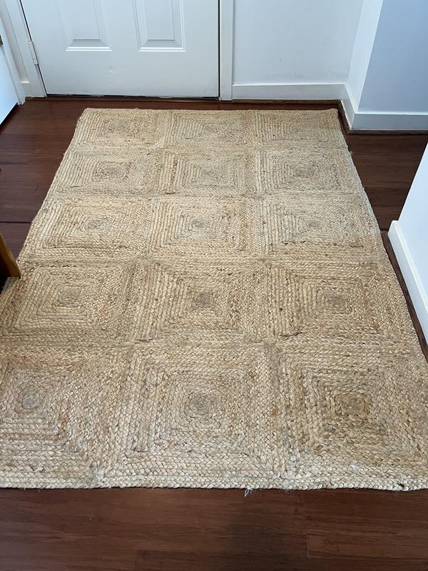 nuLOOM Radmilla 5 X 8 (ft) Braided Jute Natural Indoor Geometric Area ...
