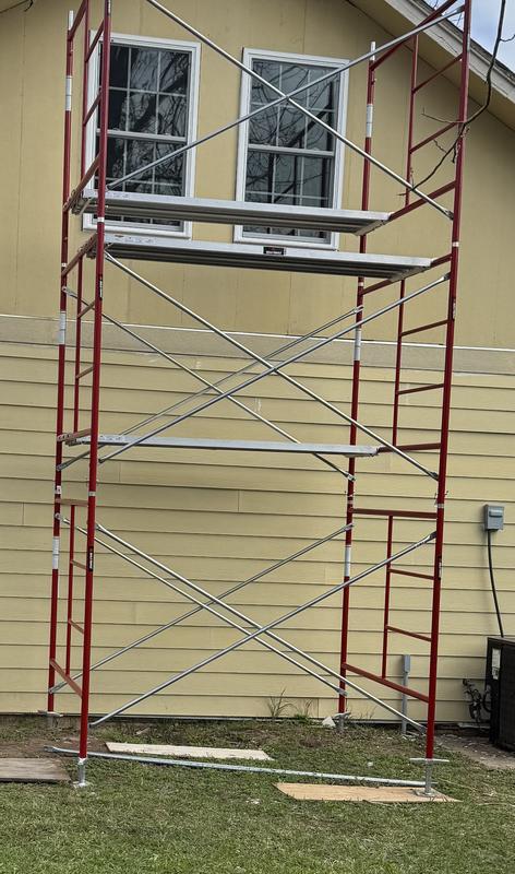 Build Frames 4-Tier Scaffold Set Steel Adjustable 20-ft H x 5.14-ft L ...