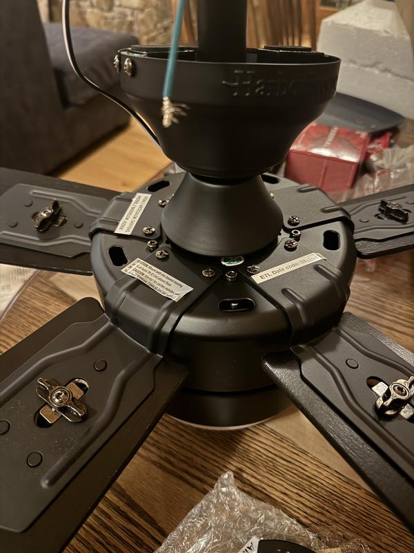 Harbor Breeze Boltz III Easy2Hang 52-in Matte Black Color-changing