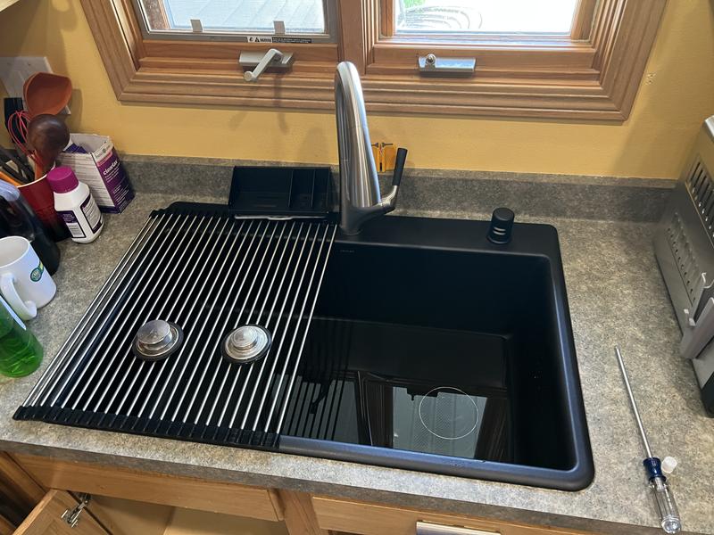 Kohler K-28003-1-CM1 Matte Black Kennon 25 x 22 x 10-5/8 Neoroc Top-mount/undermount Single-Bowl Kitchen Sink