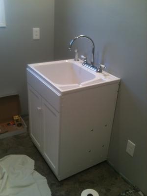 White Freestanding Laundry Sink