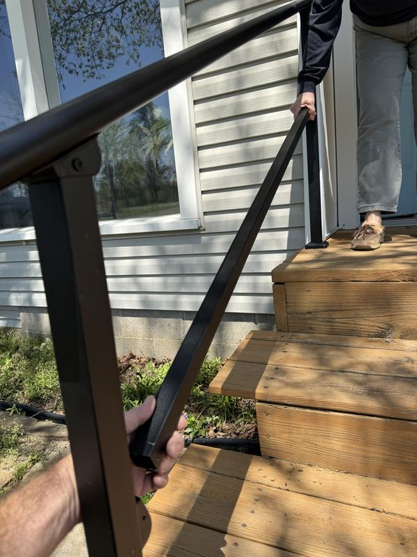 VEVOR Double column handrail 5.67-ft x 33-in Wrought Iron Metal Deck Stair Rail Kit