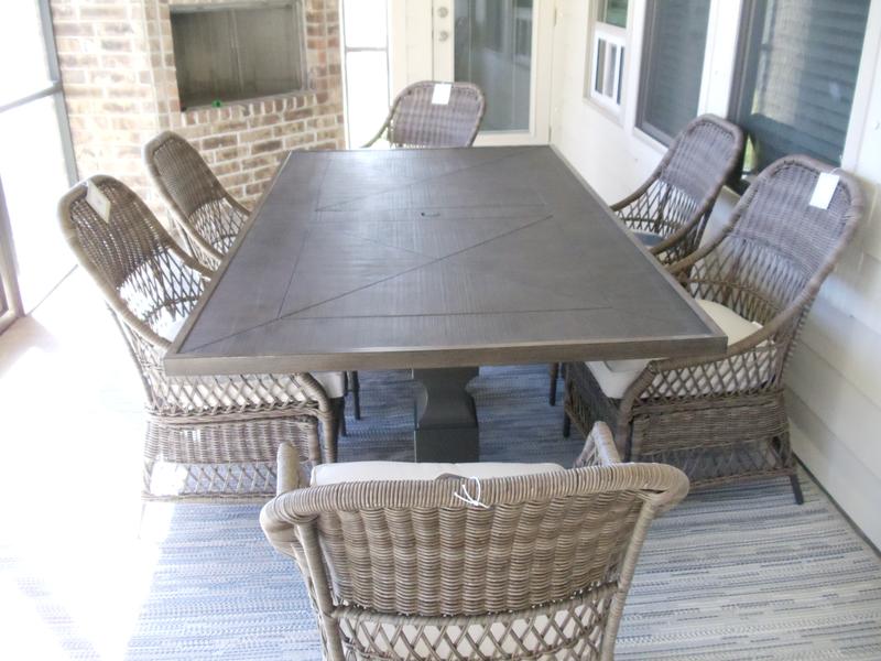 Shop allen + roth Maitland 7-Piece Patio Dining Set with Cream