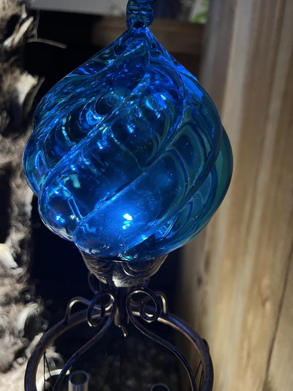 Exhart 45.98-in Blue Metal Solar Wind Chime in the Wind