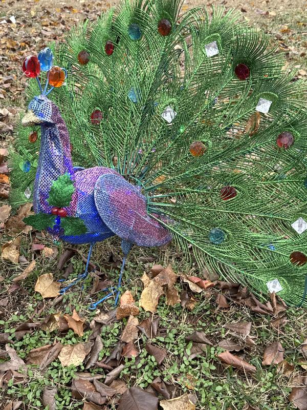 Northlight 13 Colorful Green Regal Peacock Bird with Closed Tail Feathers Christmas Decoration
