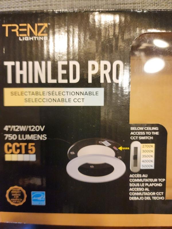 TRENZ Lighting Trenz Pro White 4-in 750-Lumen Switchable Round