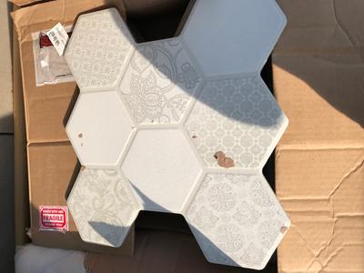 Emser VIRTUE 9-Pack White 18-in x 18-in Glazed Porcelain Patterned Floor and Wall Tile