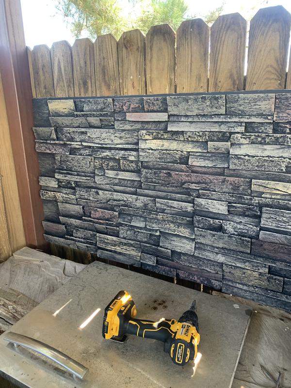 Tritan BP Traditions Faux Stone Panel 7.09-sq ft Volcanic Ash Faux