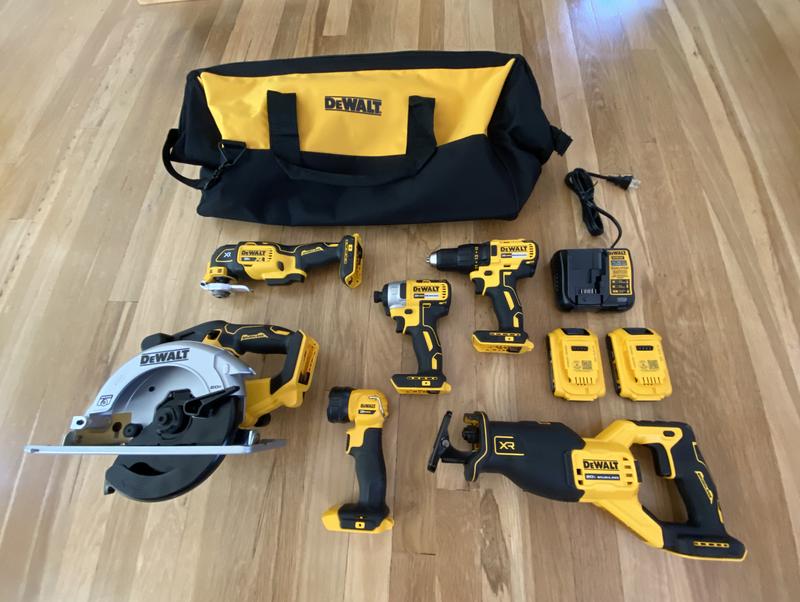 DEWALT 20V MAX Brushless Cordless 6-Tool Combo Kit with Large Site-Ready  Rolling Bag in the Power Tool Combo Kits department at